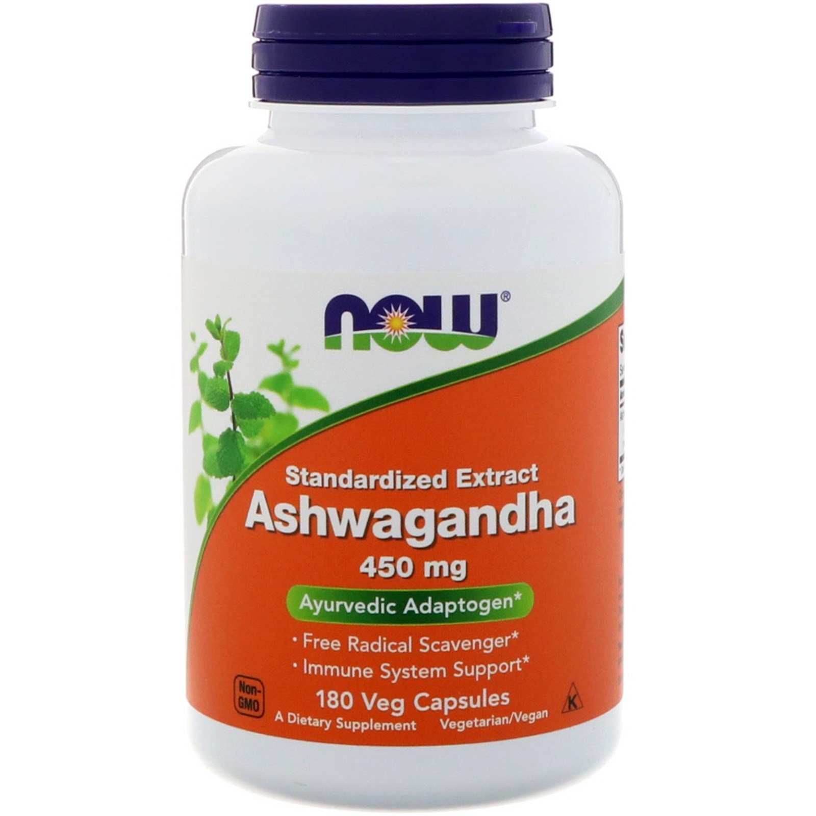 NOW Ashwagandha, Ашваганда Экстракт, 450 мг - 180 капсул