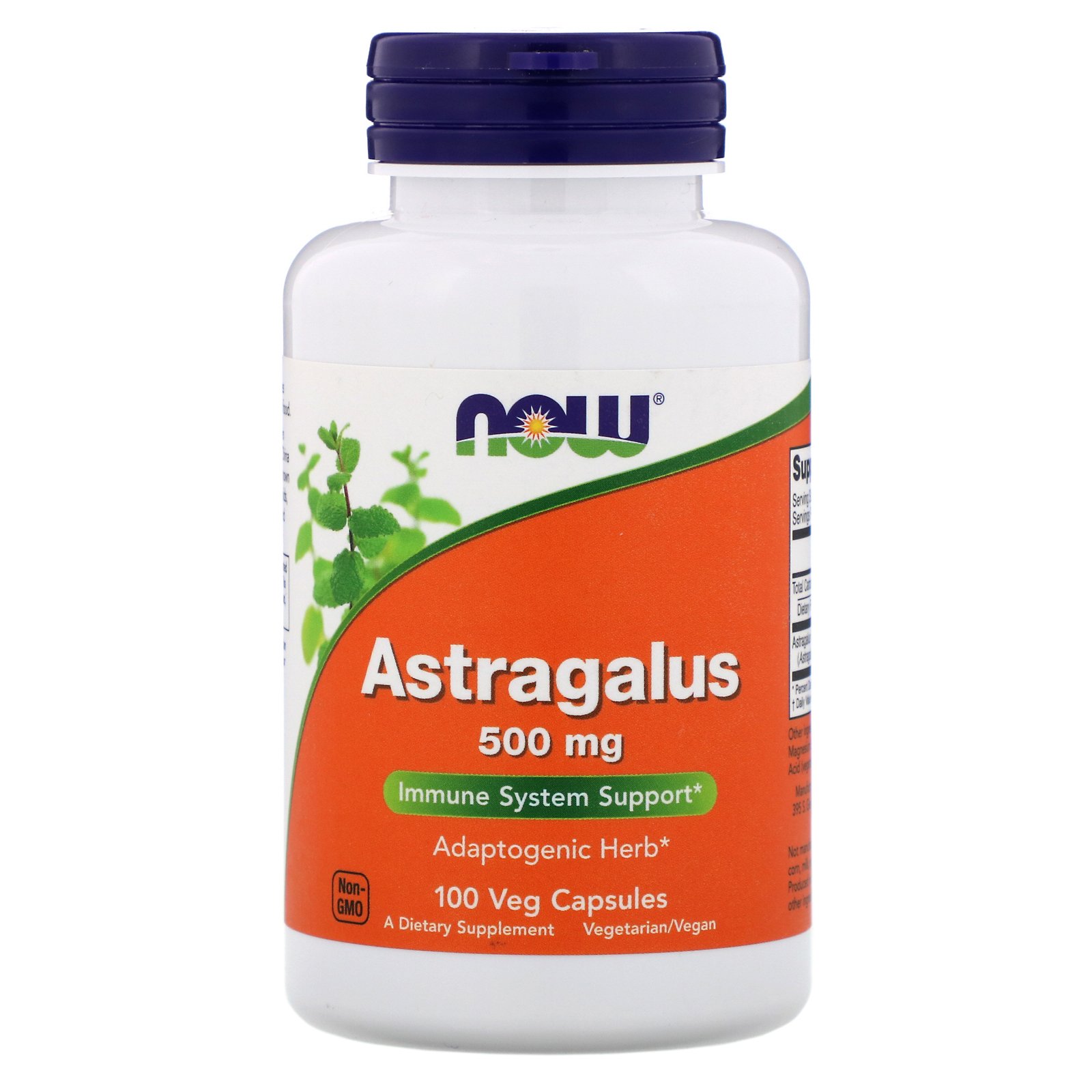 NOW Astragalus, Корень Астрагала 500 мг - 100 вегетарианских капсул