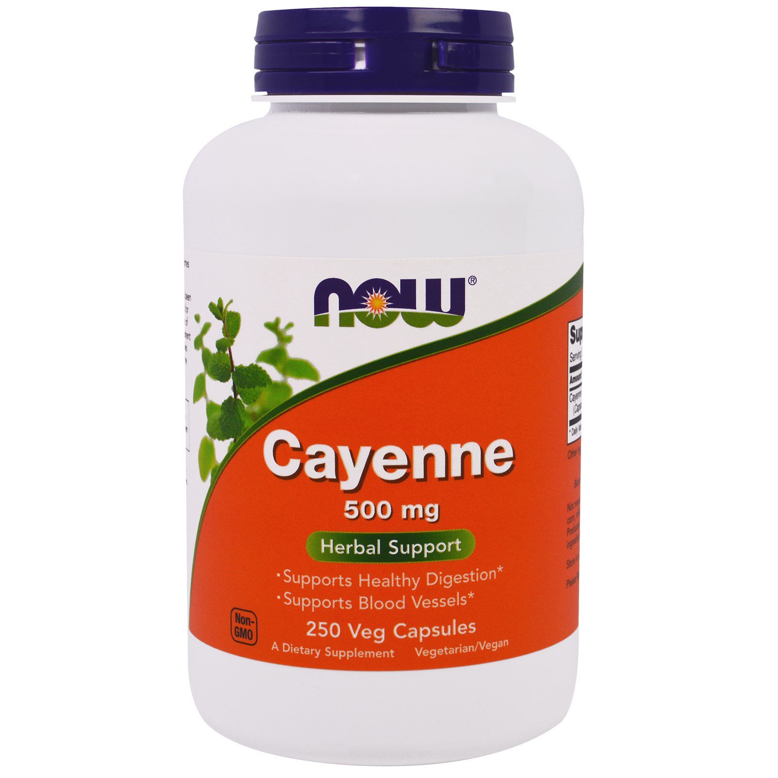 NOW Cayenne, Кайенский Перец 500 мг - 250 вегетарианских капсул