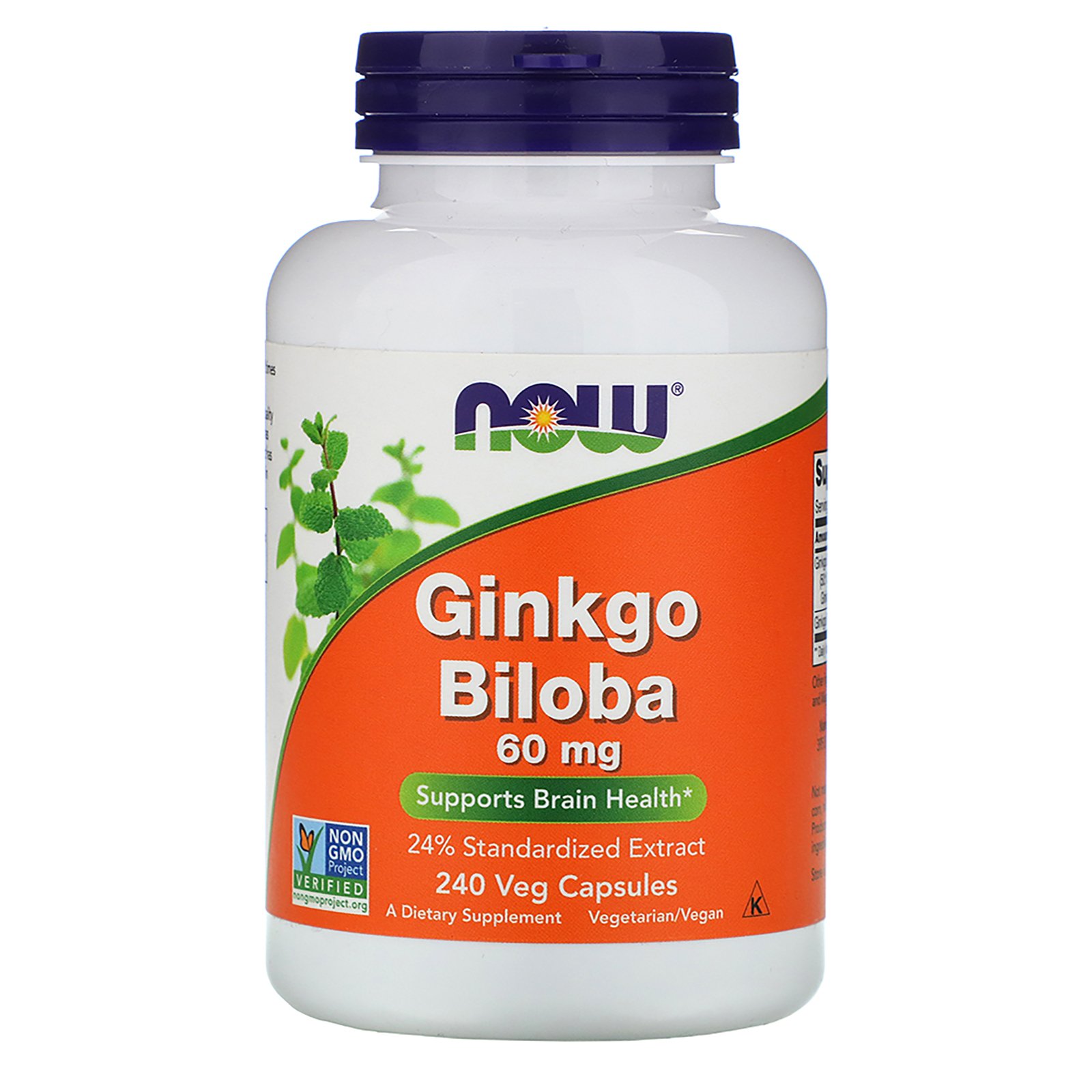 NOW Ginkgo Biloba, Гинкго Билоба Экстракт 60 мг - 240 капсул