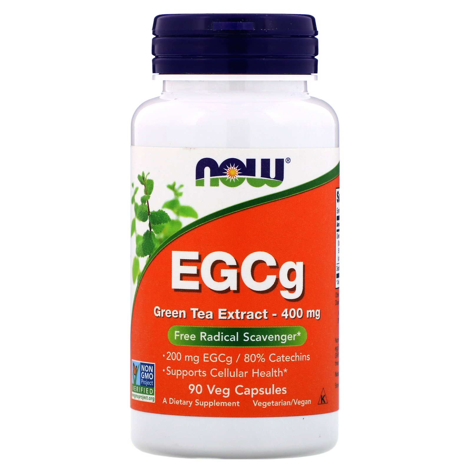 NOW EGCg Green Tea Extract, Экстракт Зелёного Чая 400 мг - 90 капсул