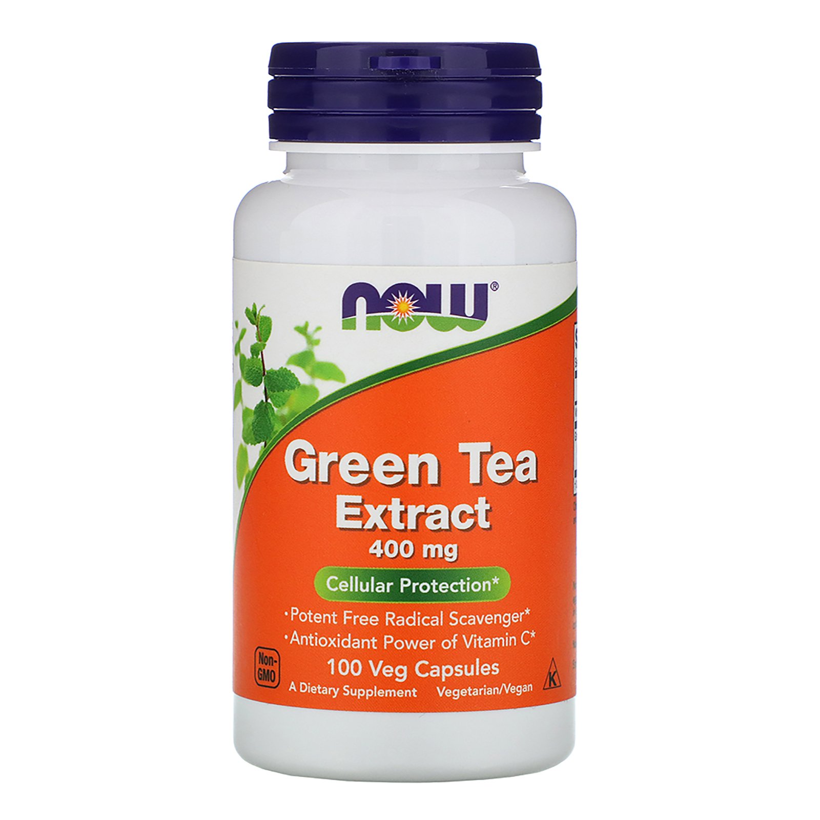 NOW Green Tea Extract, Экстракт Зелёного Чая 400 мг, Витамин C 60 мг - 100 капсул