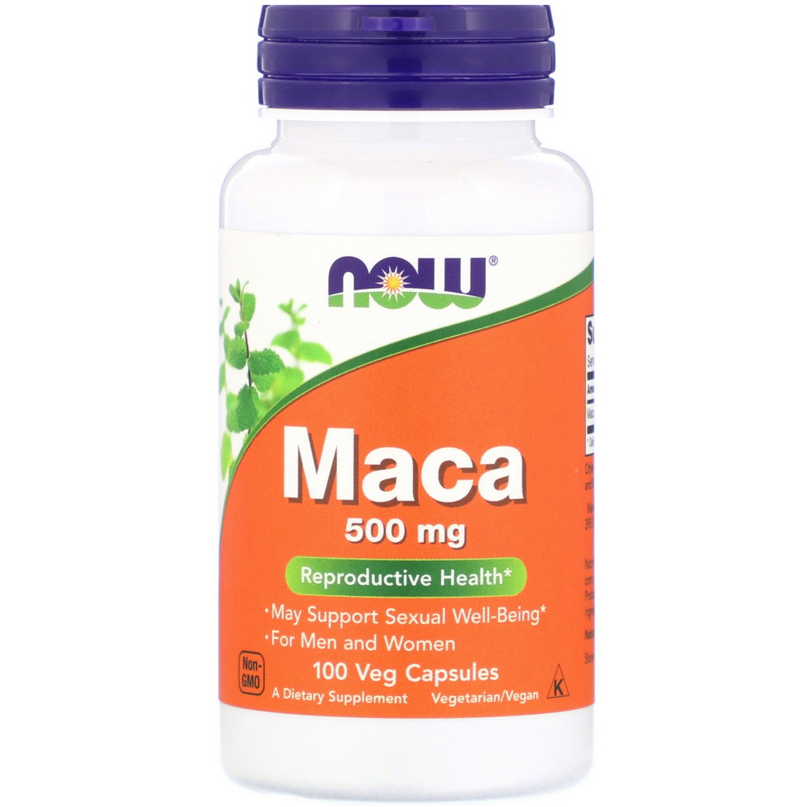 NOW Maca, Мака Перуанская 500 мг - 100 капсул