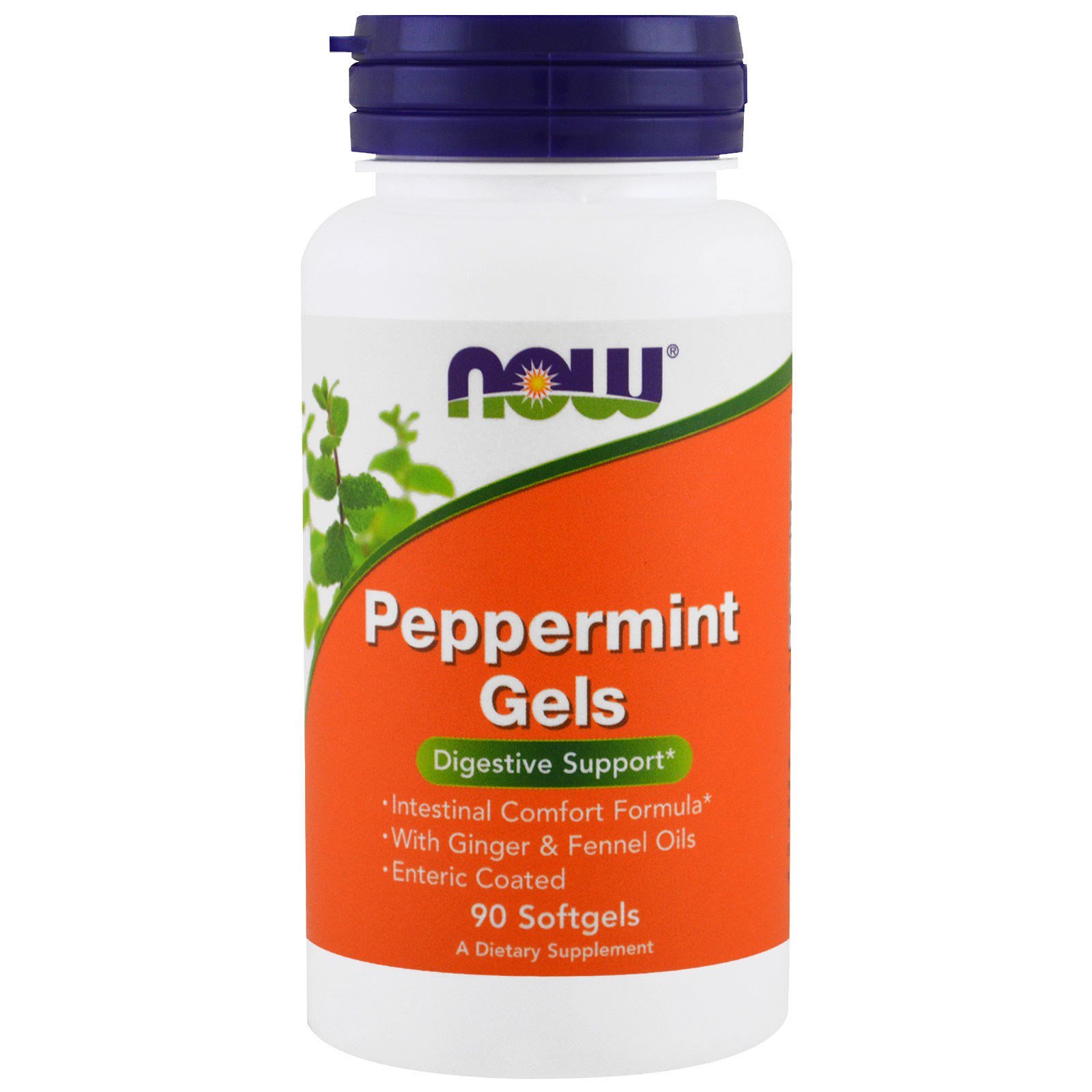 NOW Peppermint Gels, Мята Перечная Масло - 90 капсул