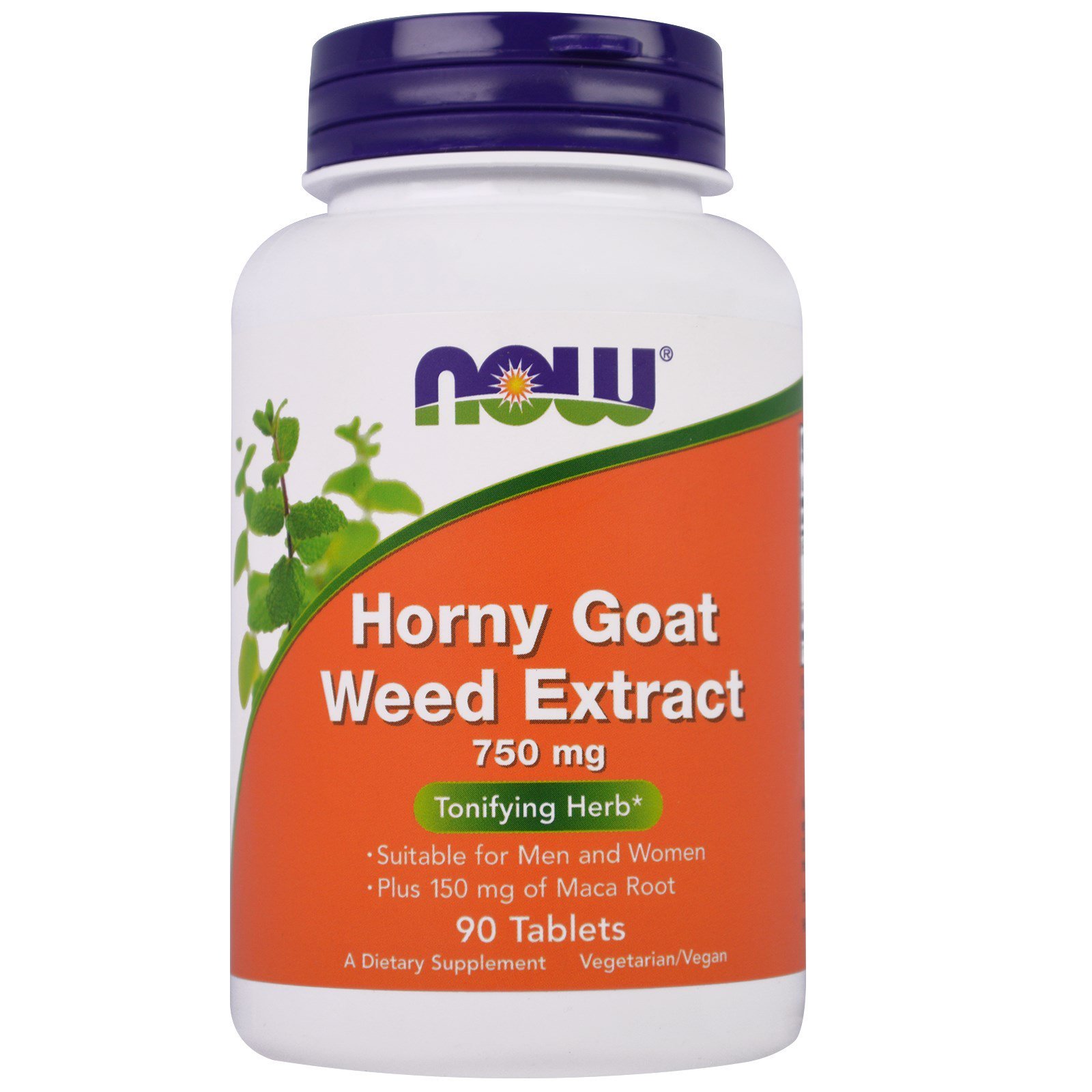 NOW Horny Goat Weed Extract, Горянка, Икариин, Эпимедиум Экстракт 750 мг - 90 таблеток