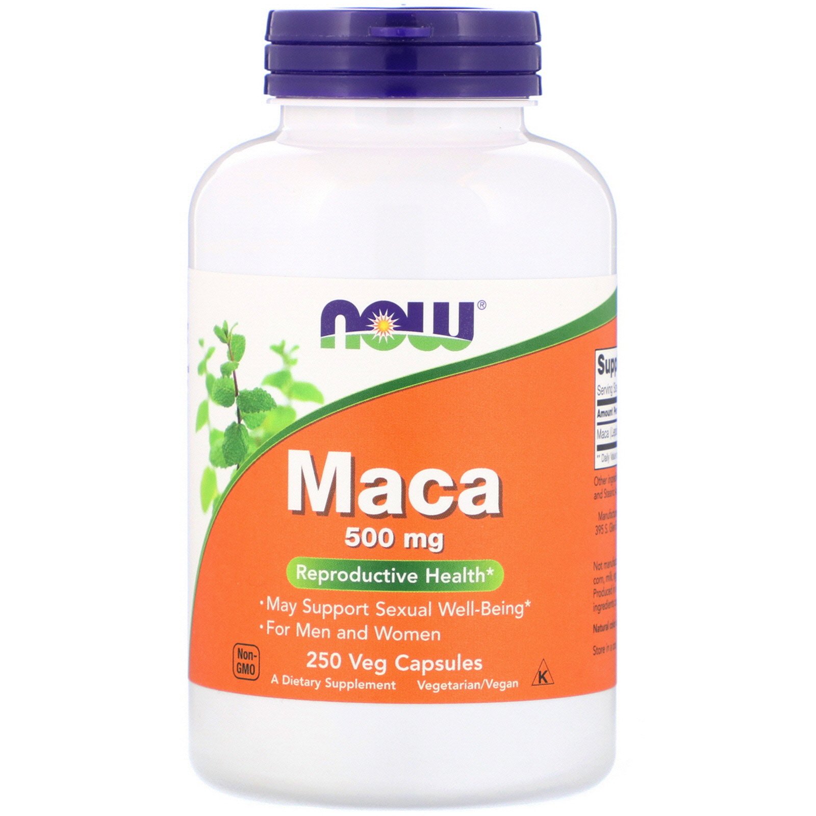 NOW Maca, Мака Перуанская 500 мг - 250 капсул