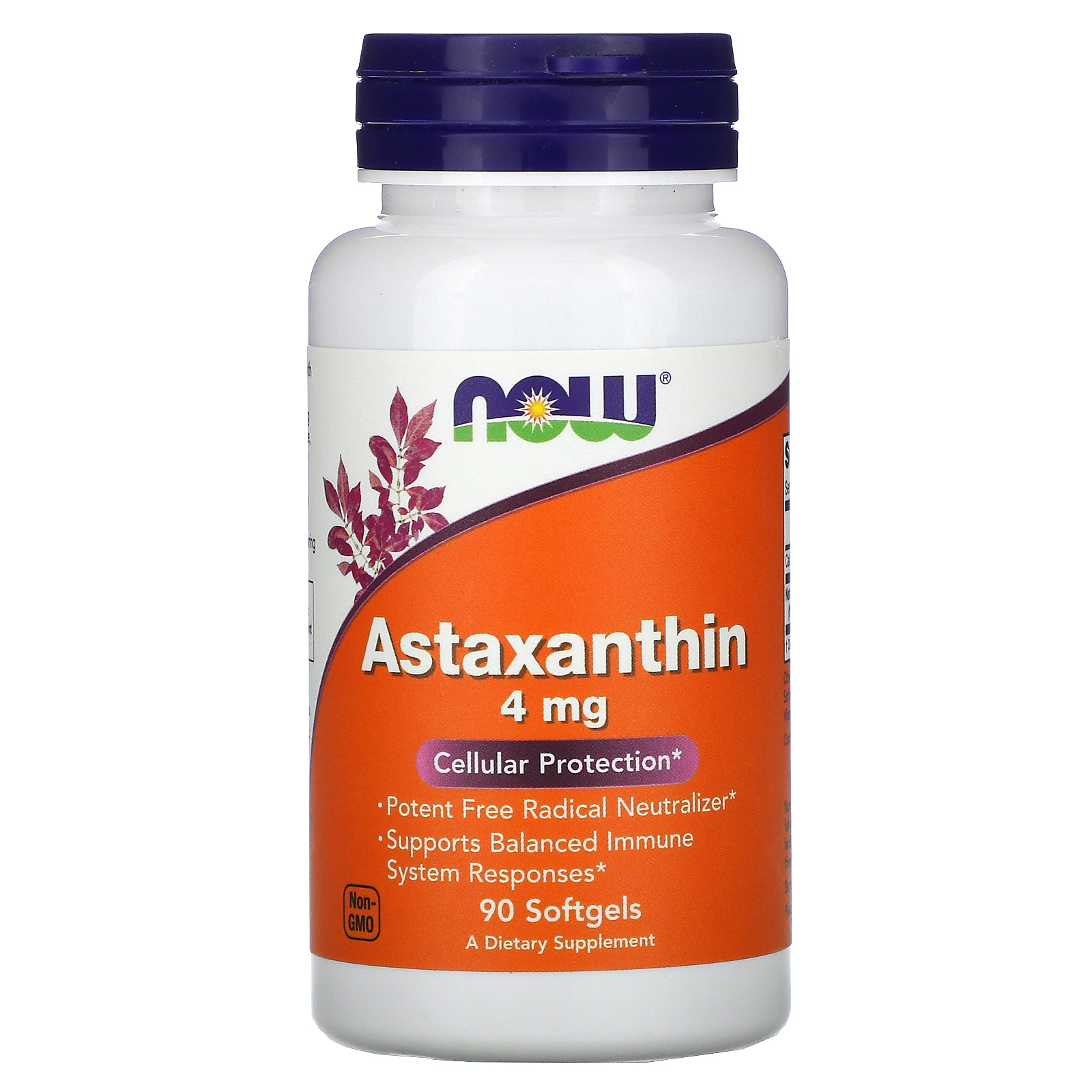 NOW Astaxanthin, Астаксантин 4 мг - 90 капсул