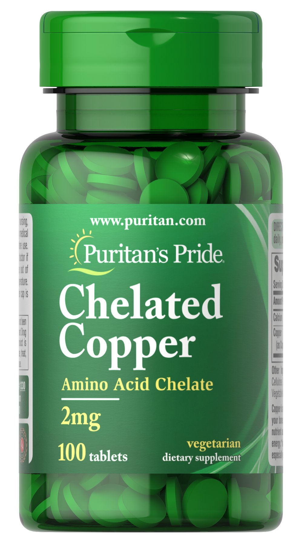 Puritan's Pride, Chelated Copper, Медь в Хелатной форме 2 мг - 100 таблеток