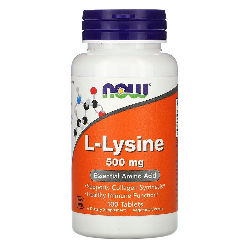 NOW L-Lysine, L-Лизин 500 мг - 100 таблеток